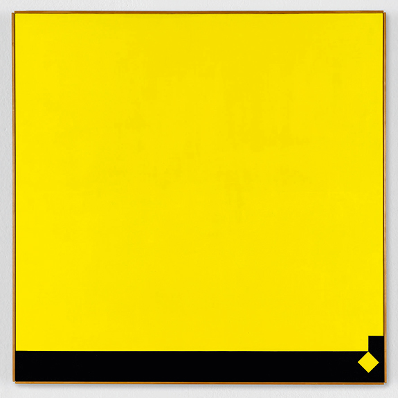 Camille Graeser, Gelb - schwarz - volumen 11:1, 1978 acrylique sur toile 120×120cm Inv B1978.7. Fondation Camille Graeser, Zurich © photo droits réservés © Adagp, Paris 2022