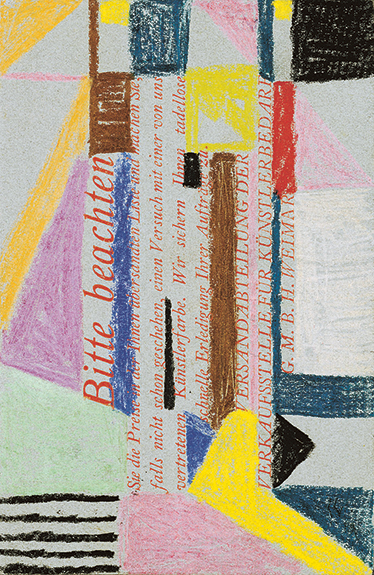 Camille Graeser, Sans titre, 1919 craie de couleur sur carton gris 50×35cm Inv Z1919.4. Fondation Camille Graeser, Zurich © photo droits réservés © Adagp, Paris 2022