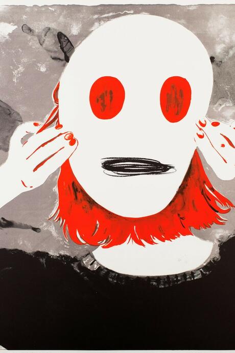 Françoise Pétrovitch, Masque (Version 2), 2017 Lithographie sur papier / Lithographie sur papier, 120 × 160 cm