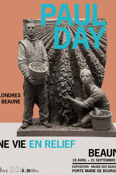 Affiche de l'exposition : Paul Day, une vie en relief. De Londres à Beaune