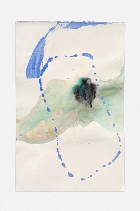CLAUDE VIALLAT, 2020pp047 , 2020 Acrylique sur papier, 50x32,5 cm