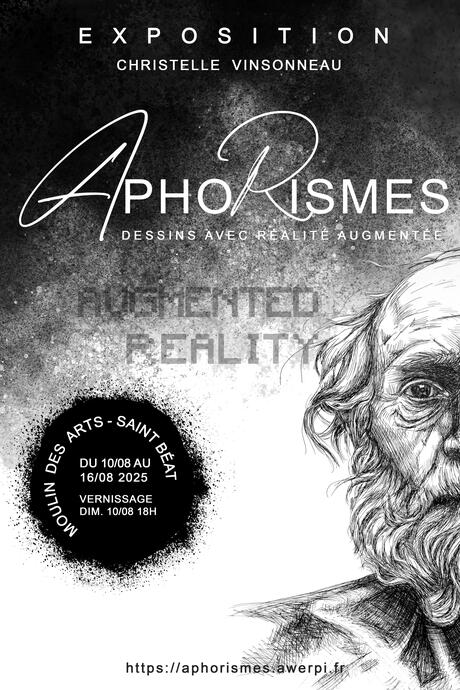 Exposition "Aphorismes" dessins avec réalité augmentée par l'artiste Christelle Vinsonneau