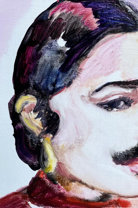 Talia Maidenberg, Old Soul Fun Times, 2025, huile sur toile, 33 x 24 cm