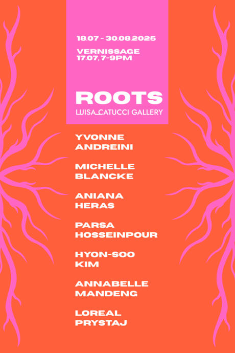 Exhibition poster listing artists and information about exhibition
