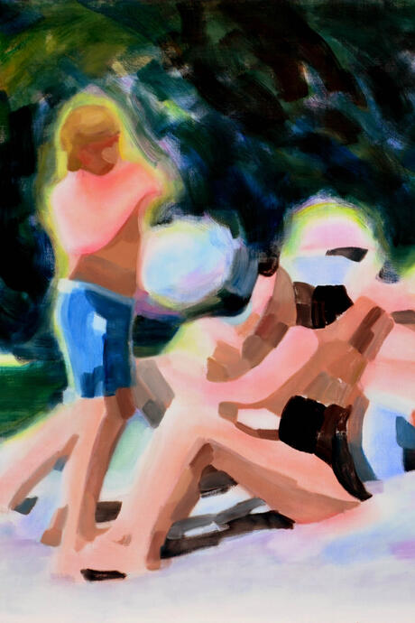 Peinture à l'huile de LiFang, intitulée "Aux sources n°17", de 2023