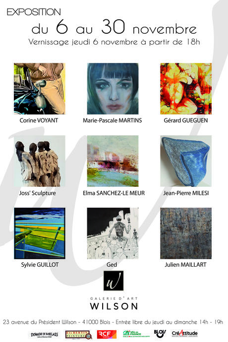 Exposition à 9, Galerie d’Art Wilson, Blois 6-30 Novembre 2025