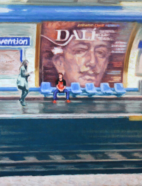 Regard sous la ville. 2019 huile sur toile 46x65 cm