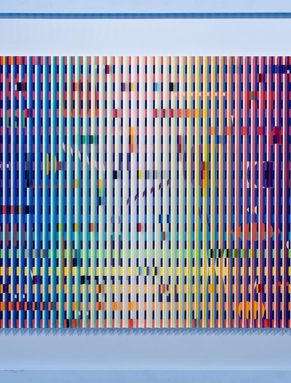 Yaacov Agam Metzulot, 1980-2007, 40 x 54 cm (15,7 x 19,7 in), Oil on aluminum and wood. Courtesy Espace Meyer Zafra & Artist © ADAGP
