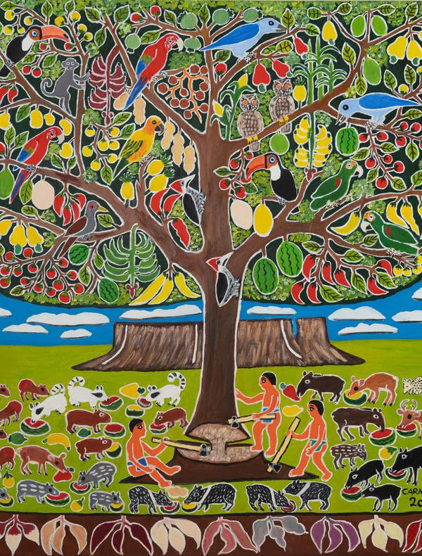 Carmézia Emiliano, Wazaká – The Tree of Life, 2022, MASP collection. Photo: Rodrigo Guedes da Silva