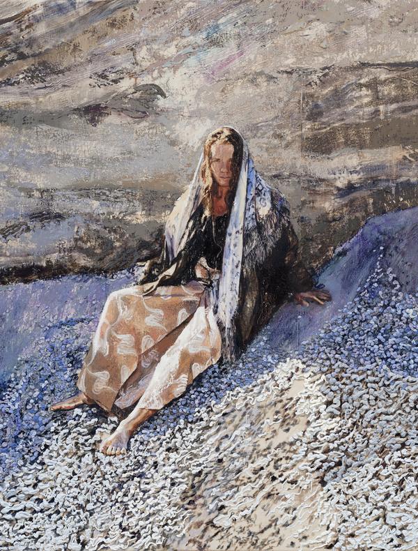 Sara-Vide Ericson, The Living Rock (That Ends Time), 2023, Huile et pastel sur toile, 160 x 220 cm. © Nora Bencivenni / Galleri Magnus Karlsson