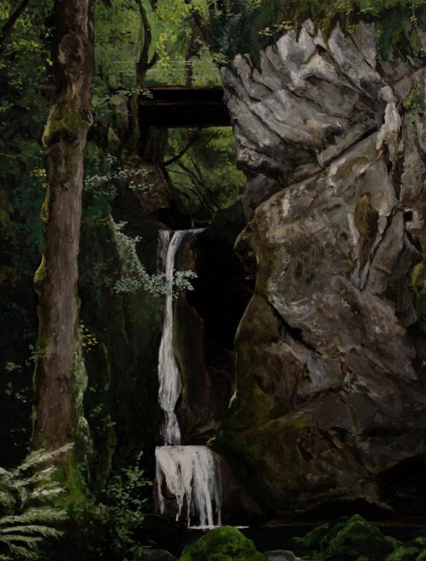 Martin BRUNEAU, Gour de Conche, 2023, huile sur toile, 150 x 130 cm