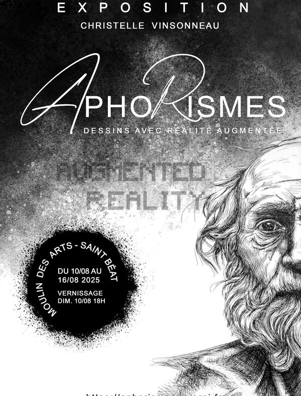 Exposition "Aphorismes" dessins avec réalité augmentée par l'artiste Christelle Vinsonneau