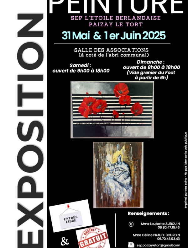 Affiche Exposition peinture gratuite 