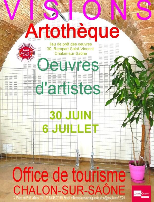 oeuvres d'artistes extraites de l'artothèque de Chalon-sur-Saone en exposition