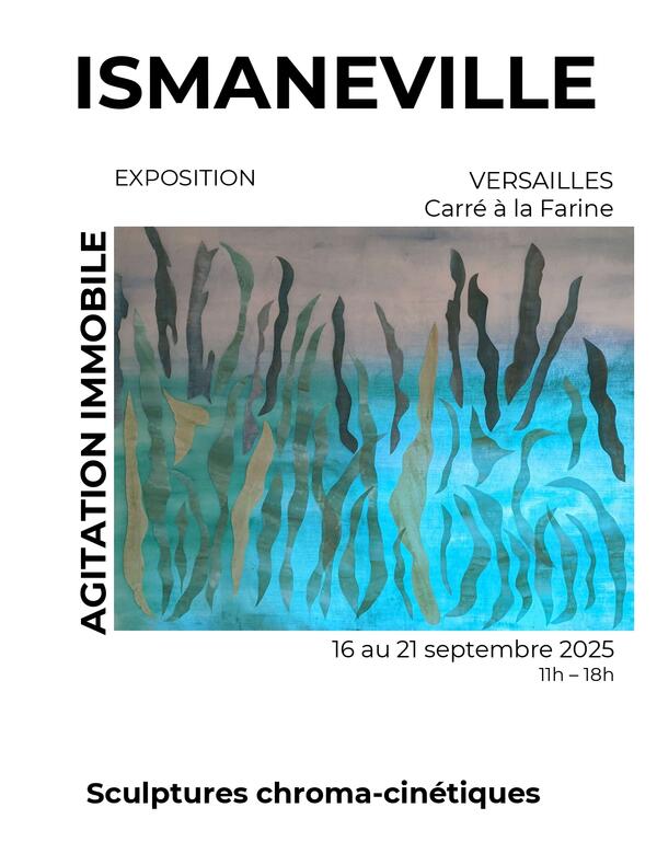 Exposition de sculptures textiles chroma-cinétiques, à Versailles, du 16 au 21 septembre 2025, au Carré à la farine.