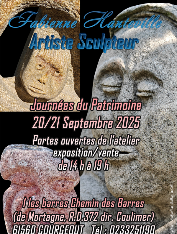Exposition / Vente Sculptures, Journées Européennes du Patrimoine 20/21 septembre 2025.