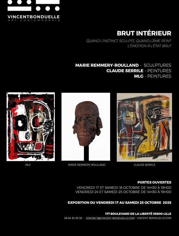 Annonce de l'exposition group show "Brut Intérieur"