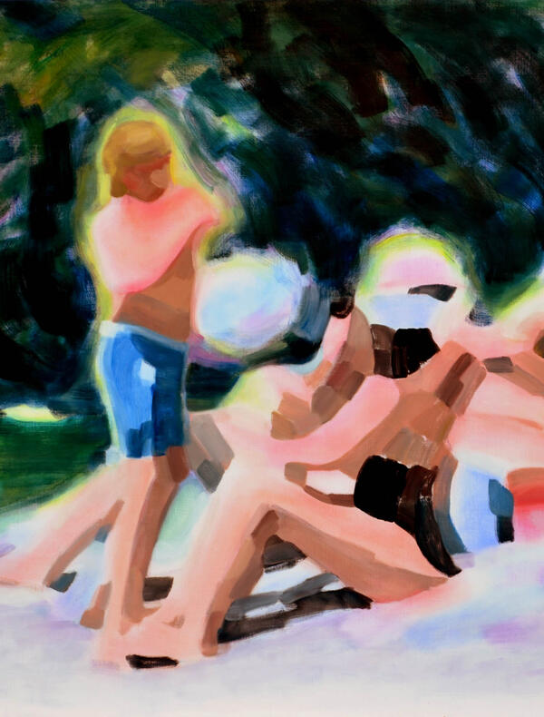 Peinture à l'huile de LiFang, intitulée "Aux sources n°17", de 2023