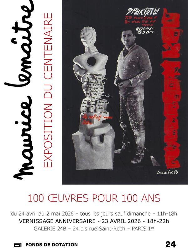 À l’occasion du centenaire de la naissance de Maurice Lemaître (1926-2026), une exposition lui sera consacrée à la Galerie Saint-Roch à partir du 23 avril 2026, date à laquelle l’artiste aurait eu 100 ans.