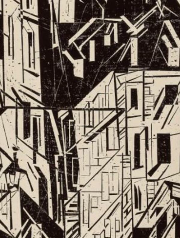 Lyonel Feininger - La ville et la merLyonel Feininger (1871-1956), Rue Ã  Paris, 1918, xylographie sur papier, 548âÃâ412âmm. Collection privÃ©e Â©â2021, ProLitteris, Zurich