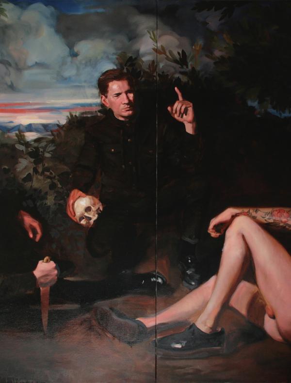Jean-Baptiste Boyer - Sans titre, huile sur toile, 260x165 cm