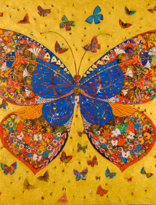 Vol de papillons, huile sur toile, 146cmx114cm Vol de papillons, huile sur toile, 146cmx114cm