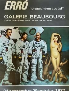 affiche Galerie Beaubourg, exposition de Erró, Programme Spatial, 1977
