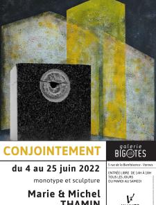 exposition Marie et Michel Thamin à la galerie les Bigotes, juin 2022