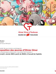 Invitation EXPOSITION Olivier Giner - Hotel de ville de Toulouse - Capitole