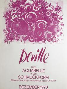 Deville zeigt Aquarelle in der Schmuchform, 1970