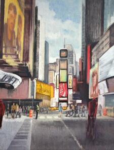 Times Square, Broadway. 2016 huile sur toile 97x113 cm - Lionel Tréboit Times Square, Broadway. 2016 huile sur toile 97x113 cm - Lionel Tréboit