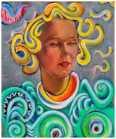 Portrait de femme aux cheveux jaunes - - Jean-Jacques Lebel