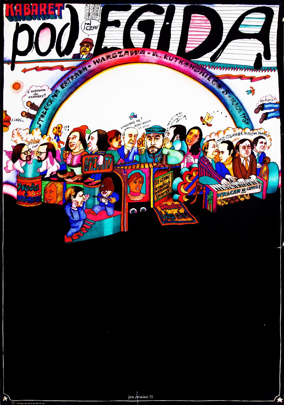 Affiche de Jan Sawka pour le cabaret Pod Egida, 1973