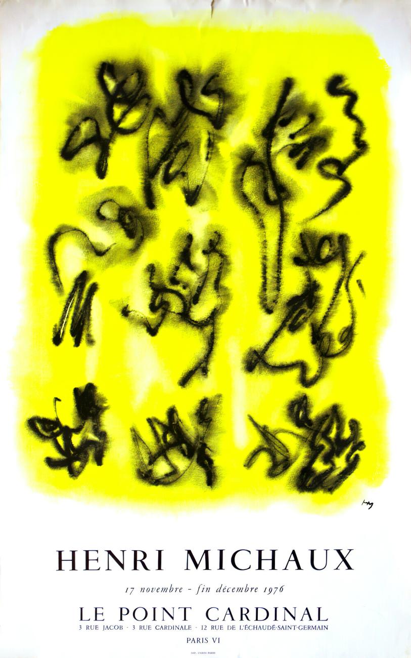 Affiche pour l'exposition de Henri Michaux à la Galerie du Point Cardinal, 1976