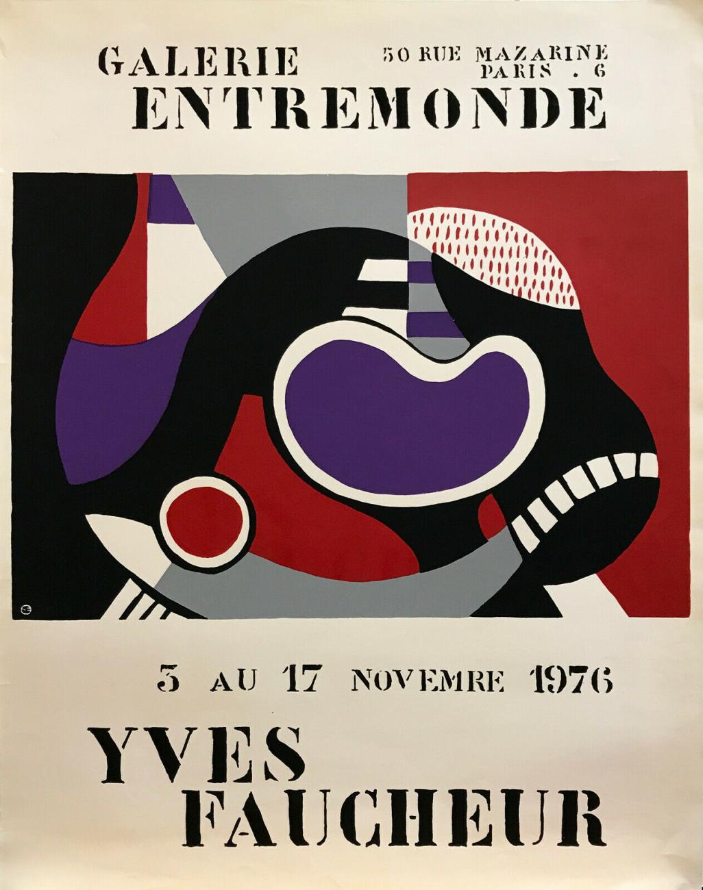 Affiche exposition Yves Faucheur, Galerie Entremonde
