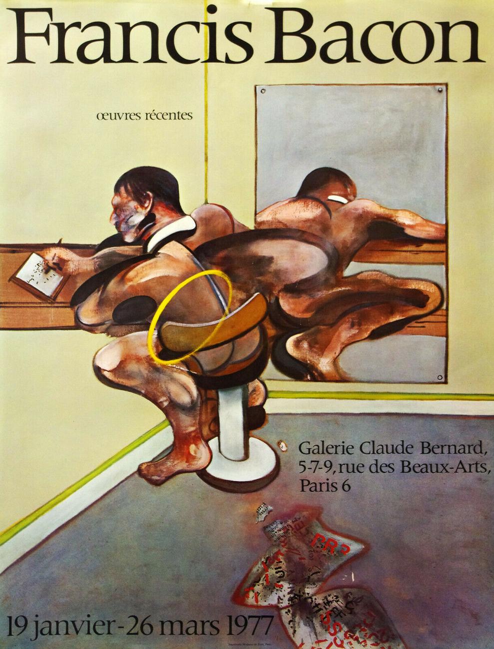 Affiche pour une exposition de Francis Bacon, Galerie Claude Bernard, 1977