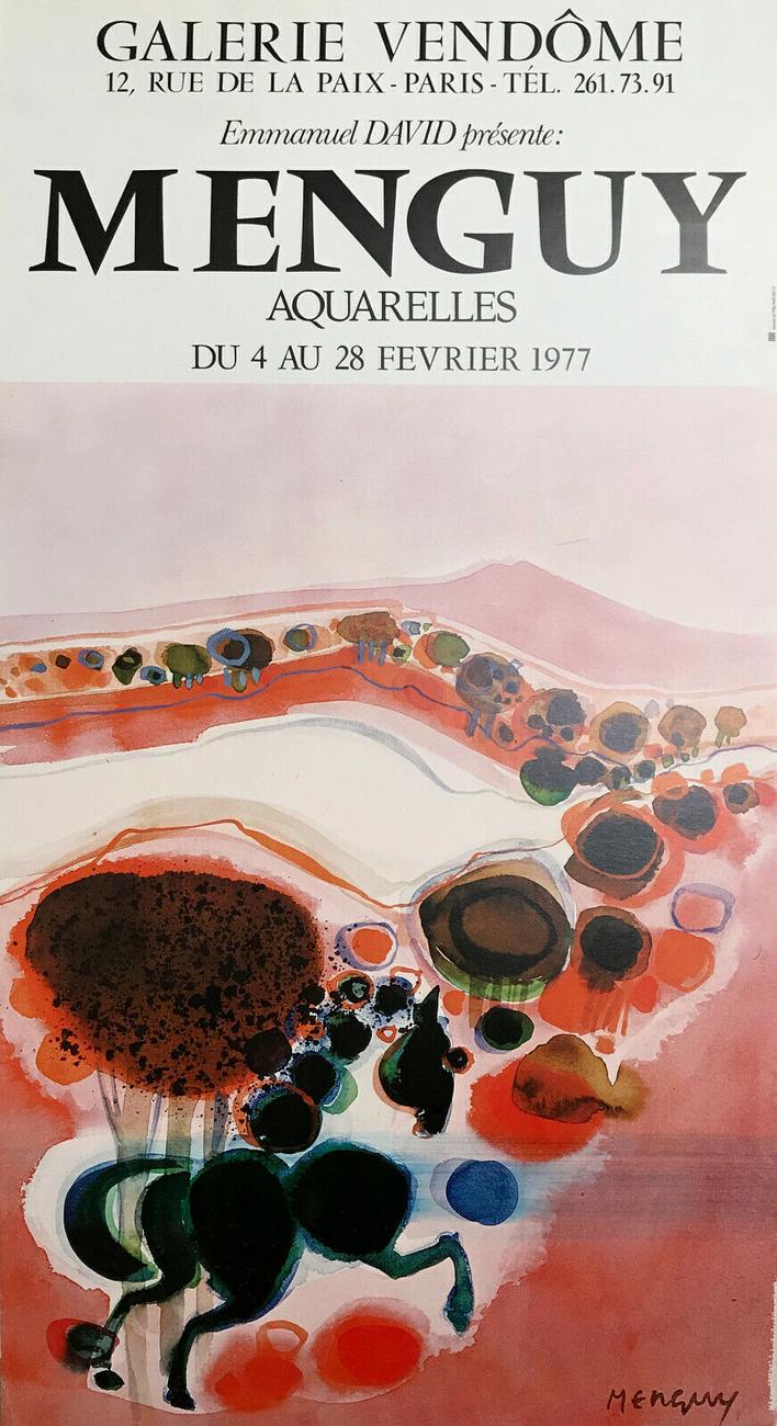 Affiche pour une exposition de Frédéric Menguy à la Galerie Vendôme, 1977.