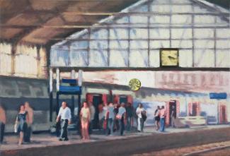 Arrivée Gare Saint-Lazare. 2012 huile sur toile 50x73 cm - Lionel Tréboit Arrivée Gare Saint-Lazare. 2012 huile sur toile 50x73 cm - Lionel Tréboit