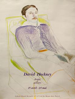 David Hockney, exposition de Dessins et gravures à la galerie Claude Bernard en 1975