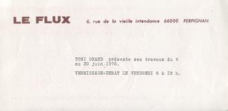 Toni Grand, Exposition Le Flux, 1975