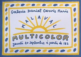 Carton invitation exposition Multicolor de Robert Malaval, Galerie Daniel Gervis, 2