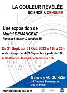 Vernissage le 21 Septembre à 18h - CONFERENCE le 28 Septembre 2023