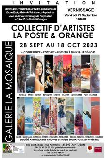 Exposition collective Laposte & Orange galerie la Mosaïque 31240 St-Jean 2023