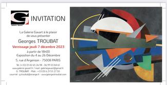 Né en 1951 à Montluçon, dans l’Allier, l’artiste peint et dessine depuis l’âge de 17 ans. Avec une volonté de faire dialoguer les différentes formes d’expression artistique, Georges Troubat est un peintre de l’abstraction. Entre géométrie et rêverie, méditations colorées et poésies picturales, il adopte diverses techniques : peinture acrylique, collage, techniques mixtes, sculptures sur métal, vitrail. Georges Troubat est un artiste audacieux qui nous fait partager des tonalités contrastées, à travers un dy