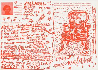 visuel présentant Robert Malaval dans l'expo Siège-Poème de 1975