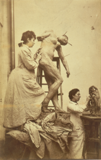 Camille Claudel modelant Sakountala