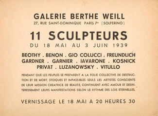 11 sculpteurs chez Berthe Weill