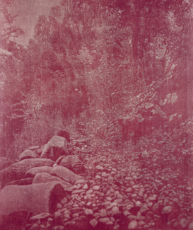 Franz Gertsch (1930–2022), Rüschegg, 1988–1989, gravure sur bois sur papier, 2740 × 2200 mm