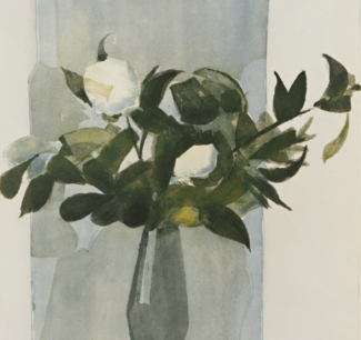 Albert Chavaz (1907–1990), Le Bouquet de camélias II, 1973, aquatinte sur papier vélin, 399 × 295 mm