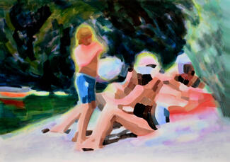 Peinture à l'huile de LiFang, intitulée "Aux sources n°17", de 2023